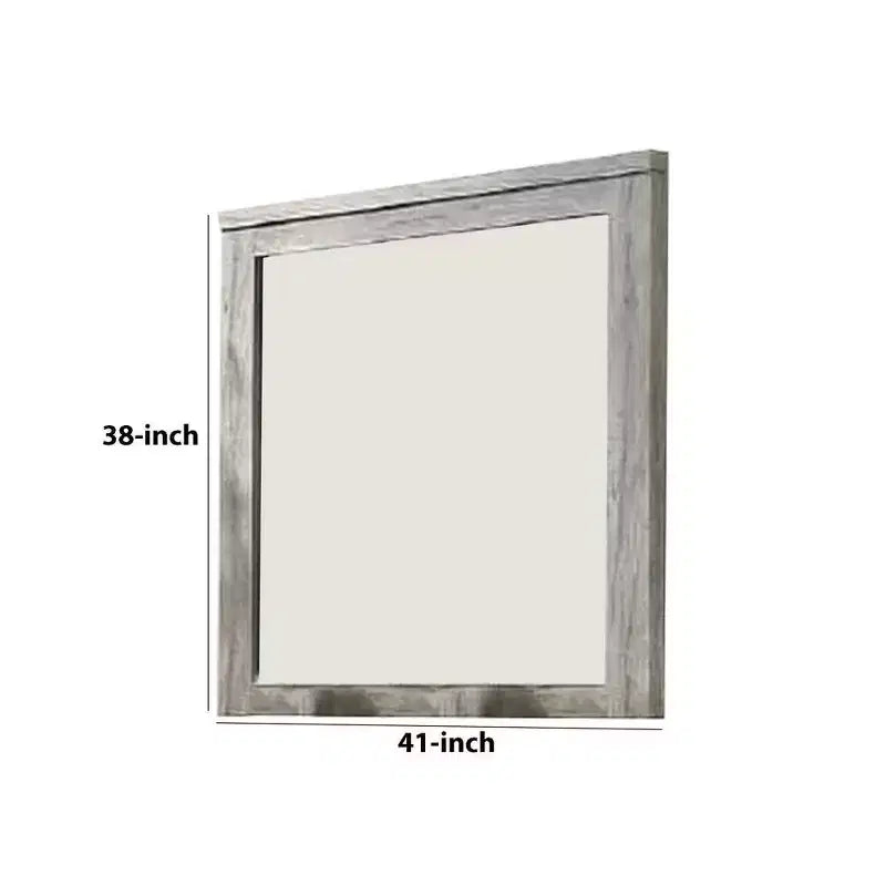 Miroir mural Royal Hampton avec cadre rectangulaire et détails moulés, gris