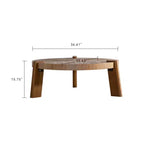 Table basse ronde en bois de 36 po pour salon, table basse rustique de style ferme avec pieds solides – Panipeachy