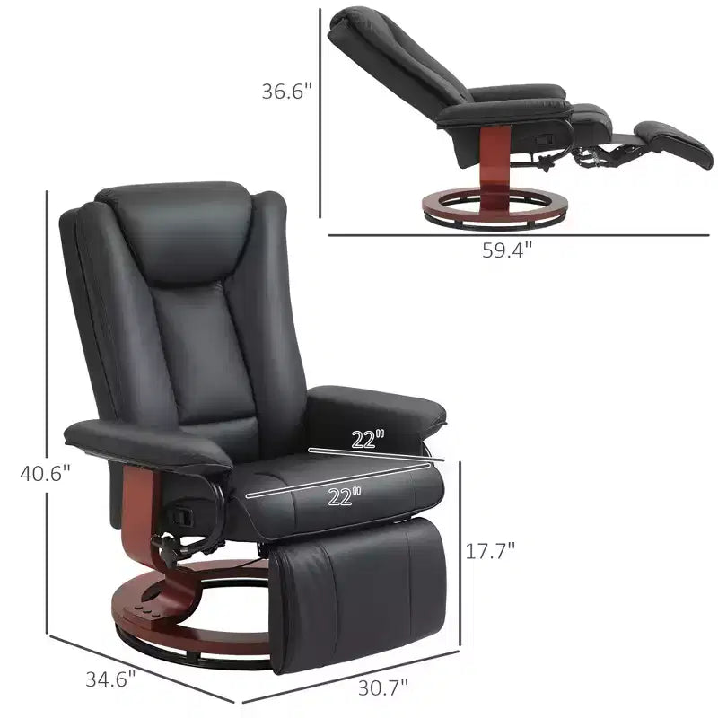 Fauteuil inclinable de VR moderne, Fauteuil inclinable pivotant en cuir PU avec repose-pieds pour salon
