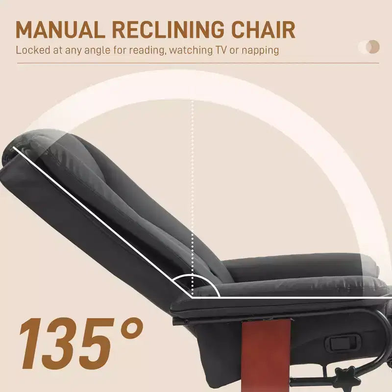 Fauteuil inclinable de VR moderne, Fauteuil inclinable pivotant en cuir PU avec repose-pieds pour salon