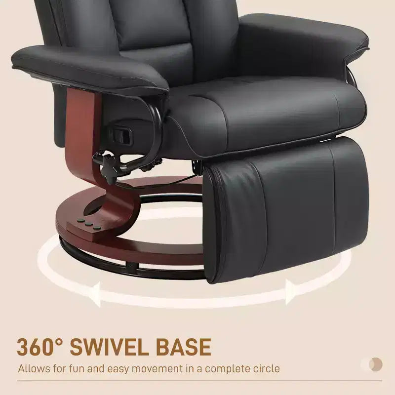Fauteuil inclinable de VR moderne, Fauteuil inclinable pivotant en cuir PU avec repose-pieds pour salon