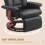 Fauteuil inclinable de VR moderne, Fauteuil inclinable pivotant en cuir PU avec repose-pieds pour salon
