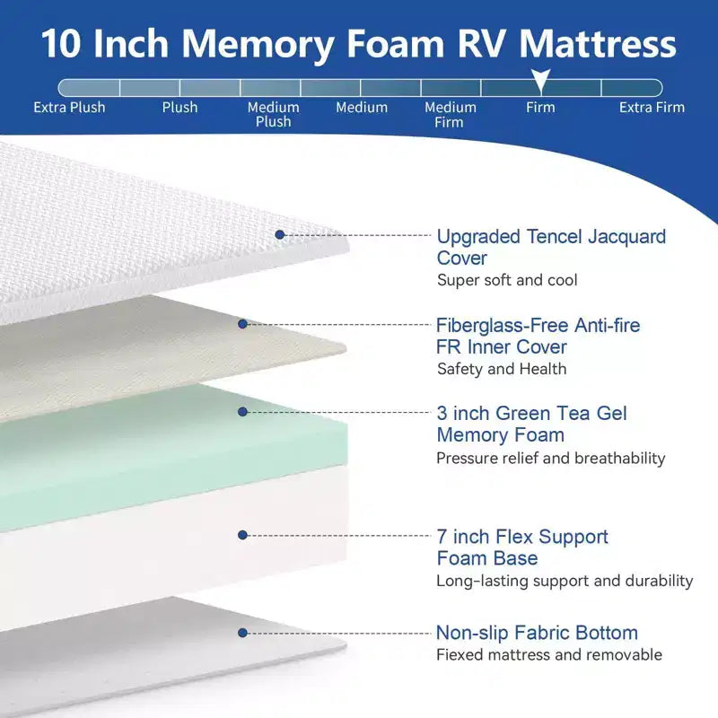 Matelas à mémoire de forme double face Dyonery de 8/10 pouces avec housse en Tencel et thé vert/gel rafraîchissant, CertiPUR-US