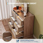 Commode à 6 tiroirs en tissu robuste - Solution de rangement de bureau avec tubes de support en métal et plastique pour chambre à coucher, dortoir, entrée et organisation