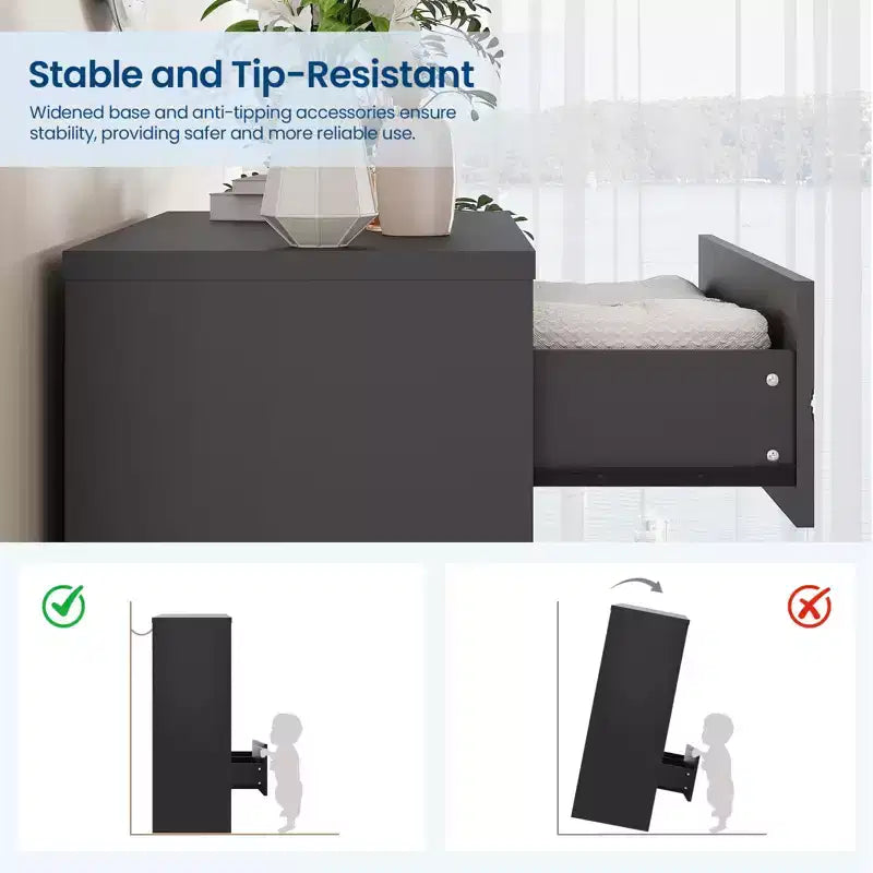 Commode en bois pour chambre à coucher avec 4 tiroirs, commode haute moderne, commode large avec poignées dorées, table de chevet commode, armoire de rangement