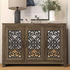 GALANO Shoe Storage Cabinet with Adjustable Shelves in Brown 44.4 W x 13.5 D x 30 H