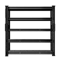 BSMTEK Heavy Duty Garage Storage Shelving 48 x 24 x 72 Inch 5 Tier Metal Rack with Wire Grid Shelves Black