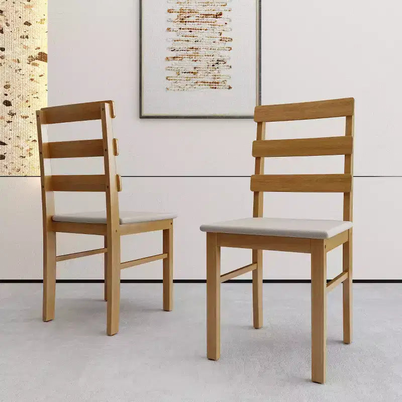 Lot de 2 chaises de salle à manger rustiques en bois massif avec assise rembourrée, chaises classiques sans accoudoirs pour salle à manger ou cuisine - Panipeachy