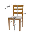 Lot de 2 chaises de salle à manger rustiques en bois massif avec assise rembourrée, chaises classiques sans accoudoirs pour salle à manger ou cuisine - Panipeachy