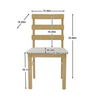 Lot de 2 chaises de salle à manger rustiques en bois massif avec assise rembourrée, chaises classiques sans accoudoirs pour salle à manger ou cuisine - Panipeachy