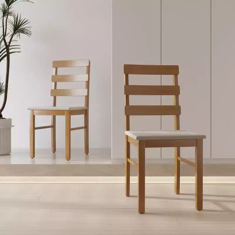 Lot de 2 chaises de salle à manger rustiques en bois massif avec assise rembourrée, chaises classiques sans accoudoirs pour salle à manger ou cuisine - Panipeachy