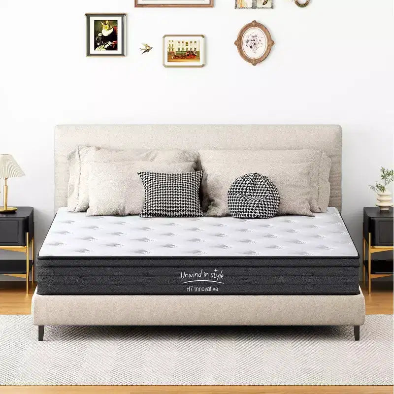 Matelas Whisen 8 Twin Hybrid en mousse à mémoire de forme, ressorts ensachés, fermeté moyenne
