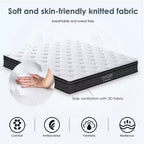 Matelas Whisen 8 Twin Hybrid en mousse à mémoire de forme, ressorts ensachés, fermeté moyenne