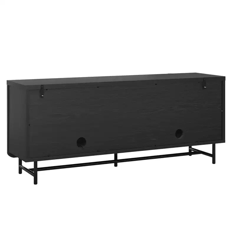 Bestier Meuble TV 70 pouces à 4 portes pour téléviseurs jusqu'à 75 pouces, console TV moderne avec 2 armoires de rangement et étagères réglables pour le salon