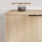 Bestier Meuble TV 70 pouces à 4 portes pour téléviseurs jusqu'à 75 pouces, console TV moderne avec 2 armoires de rangement et étagères réglables pour le salon