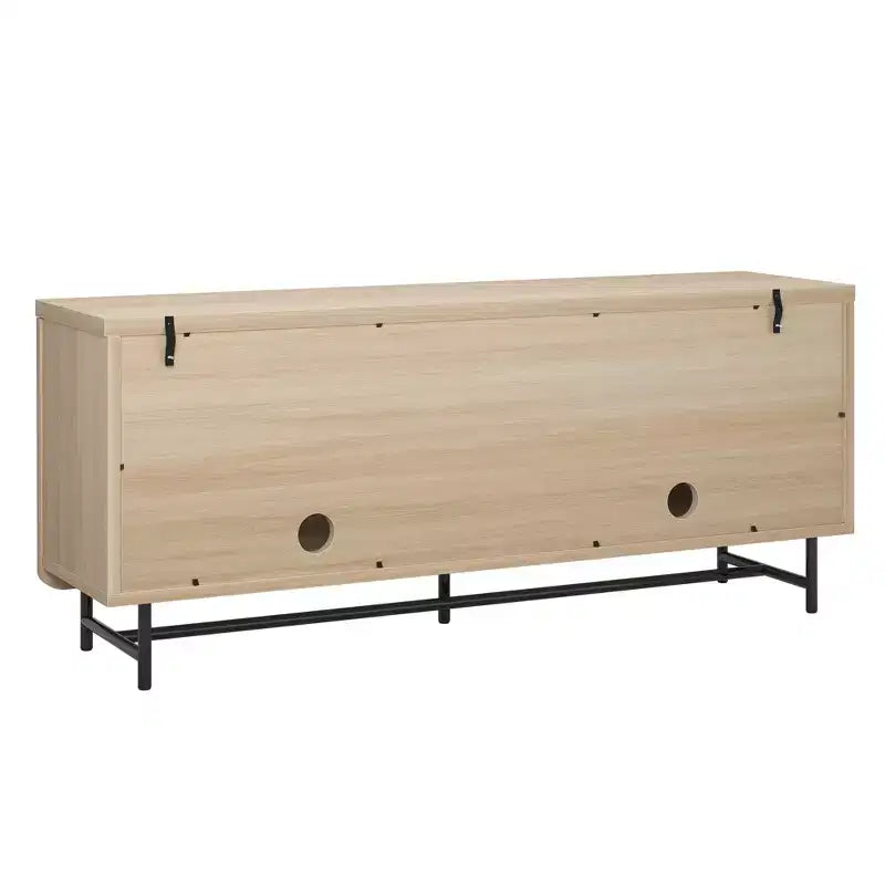 Bestier Meuble TV 70 pouces à 4 portes pour téléviseurs jusqu'à 75 pouces, console TV moderne avec 2 armoires de rangement et étagères réglables pour le salon
