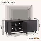 Bestier Meuble TV 70 pouces à 4 portes pour téléviseurs jusqu'à 75 pouces, console TV moderne avec 2 armoires de rangement et étagères réglables pour le salon