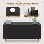 Bestier Meuble TV 70 pouces à 4 portes pour téléviseurs jusqu'à 75 pouces, console TV moderne avec 2 armoires de rangement et étagères réglables pour le salon