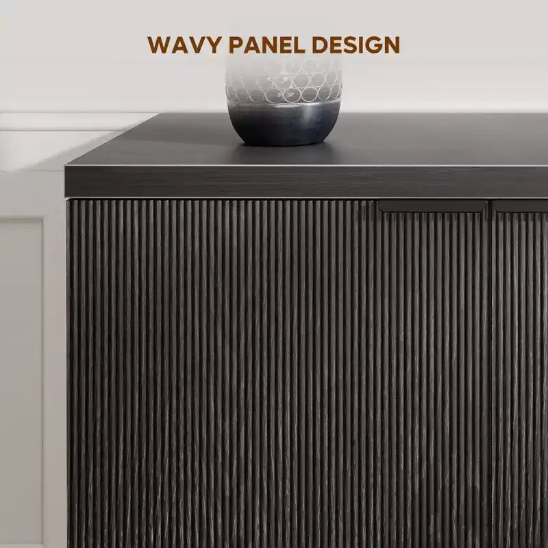 Bestier Meuble TV 70 pouces à 4 portes pour téléviseurs jusqu'à 75 pouces, console TV moderne avec 2 armoires de rangement et étagères réglables pour le salon