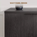 Bestier Meuble TV 70 pouces à 4 portes pour téléviseurs jusqu'à 75 pouces, console TV moderne avec 2 armoires de rangement et étagères réglables pour le salon