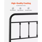 Tête de lit en métal VEVOR, tête de lit Queen Size avec hauteur réglable, tête de lit en métal pour lit Queen Size, L151,5 x H103 x P3,8 cm, noir