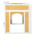 Lit superposé cabane pour enfants Polibi avec fenêtres, portes et espace de jeu ou de couchage convertible en bas