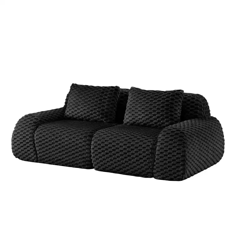 Canapé modulable 82 Flannelette 2 places Assise profonde Boucle Pas de montage Noir
