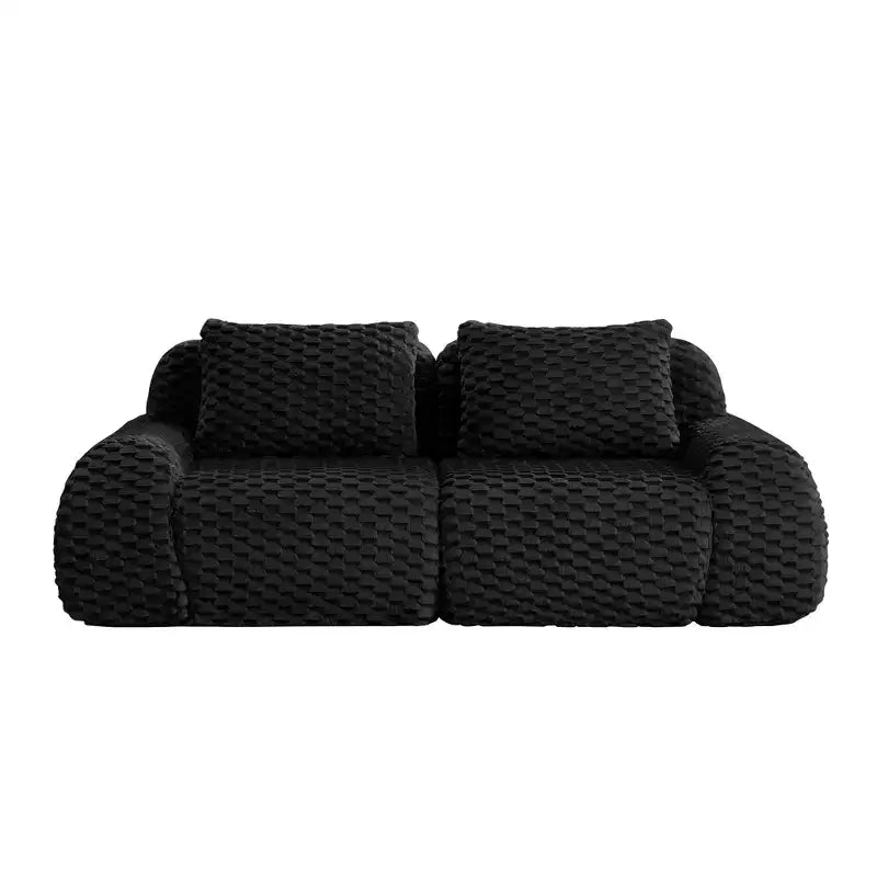 Canapé modulable 82 Flannelette 2 places Assise profonde Boucle Pas de montage Noir