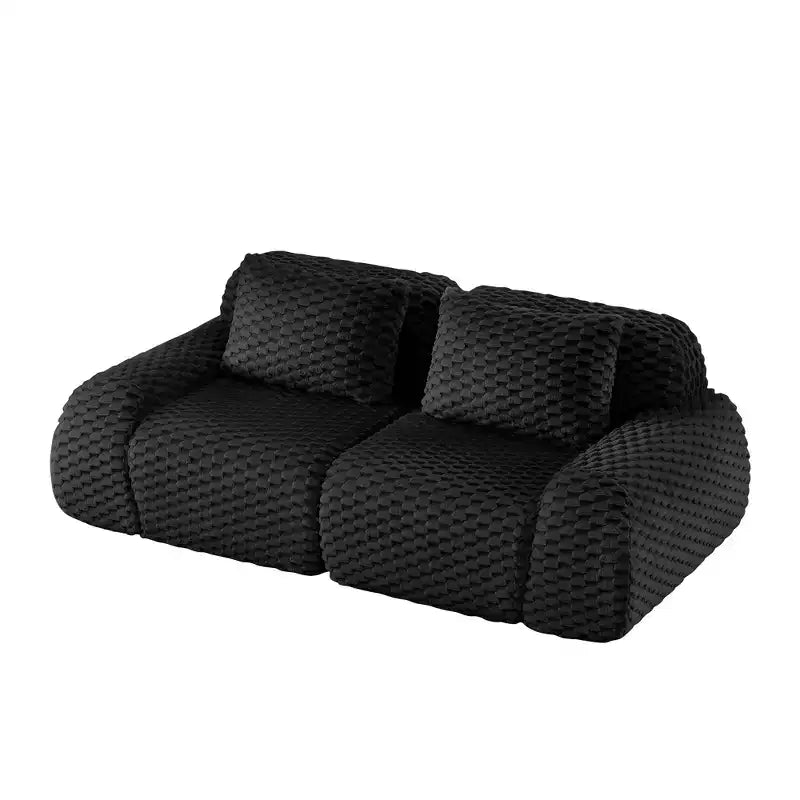 Canapé modulable 82 Flannelette 2 places Assise profonde Boucle Pas de montage Noir
