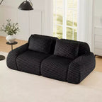 Canapé modulable 82 Flannelette 2 places Assise profonde Boucle Pas de montage Noir