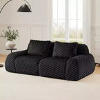 Canapé modulable 82 Flannelette 2 places Assise profonde Boucle Pas de montage Noir