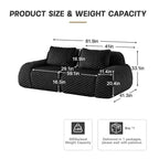 Canapé modulable 82 Flannelette 2 places Assise profonde Boucle Pas de montage Noir