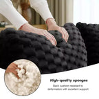 Canapé modulable 82 Flannelette 2 places Assise profonde Boucle Pas de montage Noir