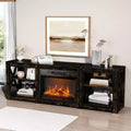 Farmhouse 70'' TV Stand For Tvs Up To 70'' With 23'' Electric Fireplace and Adjustable Shelves