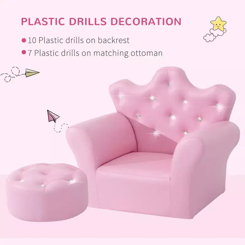 Ensemble canapé pour enfants avec repose-pieds