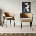 Lot de 2 chaises de salle à manger modernes Luck Live rembourrées avec pieds en métal, assise et dossier rembourrés, chaises d'appoint élégantes pour bureau à domicile et cuisine