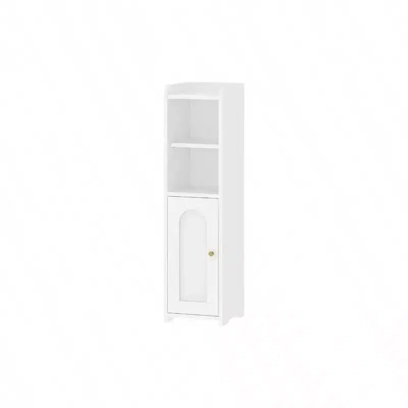 Meuble de rangement de salle de bain d'angle avec portes et étagère réglable, meuble étroit pour papier toilette, petits espaces, blanc