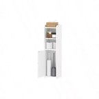Meuble de rangement de salle de bain d'angle avec portes et étagère réglable, meuble étroit pour papier toilette, petits espaces, blanc
