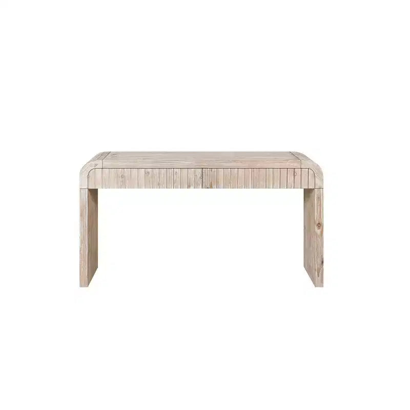 59 Table Console d'Entrée Vintage avec Tiroirs, Poignées Dissimulées, Table de Couloir au Design Courbé pour Salon ou Salle à Manger - Panipeachy