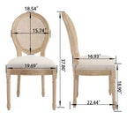 Lot de 2 chaises de salle à manger rustiques françaises rembourrées avec dossier en rotin, chaises de cuisine sans accoudoirs en bois massif de style ferme pour salle à manger - Panipeachy