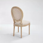 Lot de 2 chaises de salle à manger rustiques françaises rembourrées avec dossier en rotin, chaises de cuisine sans accoudoirs en bois massif de style ferme pour salle à manger - Panipeachy