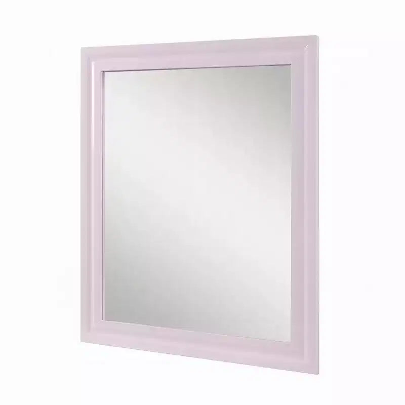 Miroir de commode Royal Hampton Accent, cadre carré en bois élégant, 34x39 rose brillant