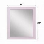 Miroir de commode Royal Hampton Accent, cadre carré en bois élégant, 34x39 rose brillant