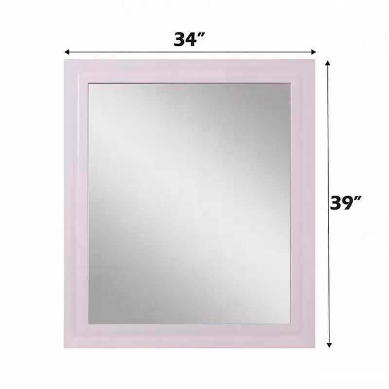 Miroir de commode Royal Hampton Accent, cadre carré en bois élégant, 34x39 rose brillant
