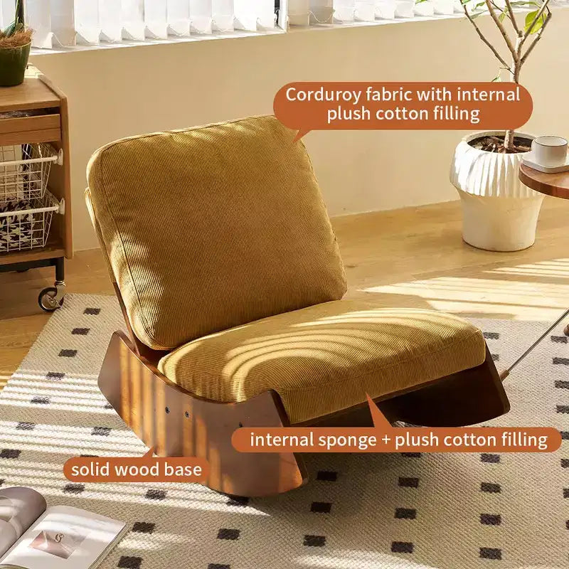 Fauteuil à bascule planeur rembourré confortable, multi-positions, fauteuil d'appoint pour le salon, la chambre ou la chambre de bébé