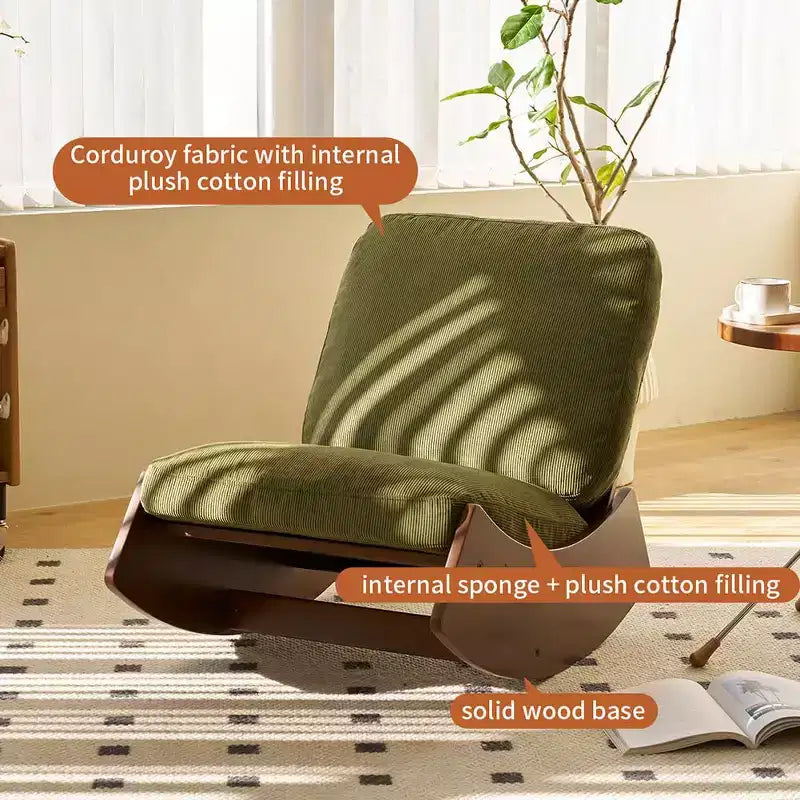 Fauteuil à bascule planeur rembourré confortable, multi-positions, fauteuil d'appoint pour le salon, la chambre ou la chambre de bébé