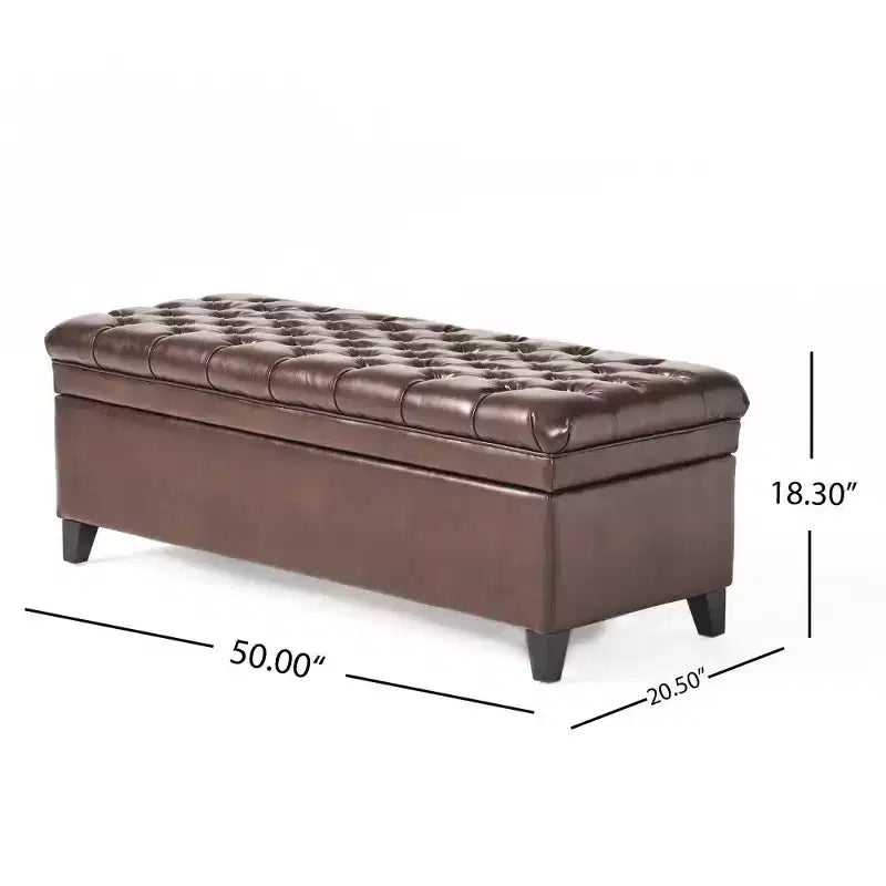 TUYOHW 50 Banc de rangement, Banc ottoman capitonné en bout de lit avec couvercle relevable, Ottoman pour salon, entrée