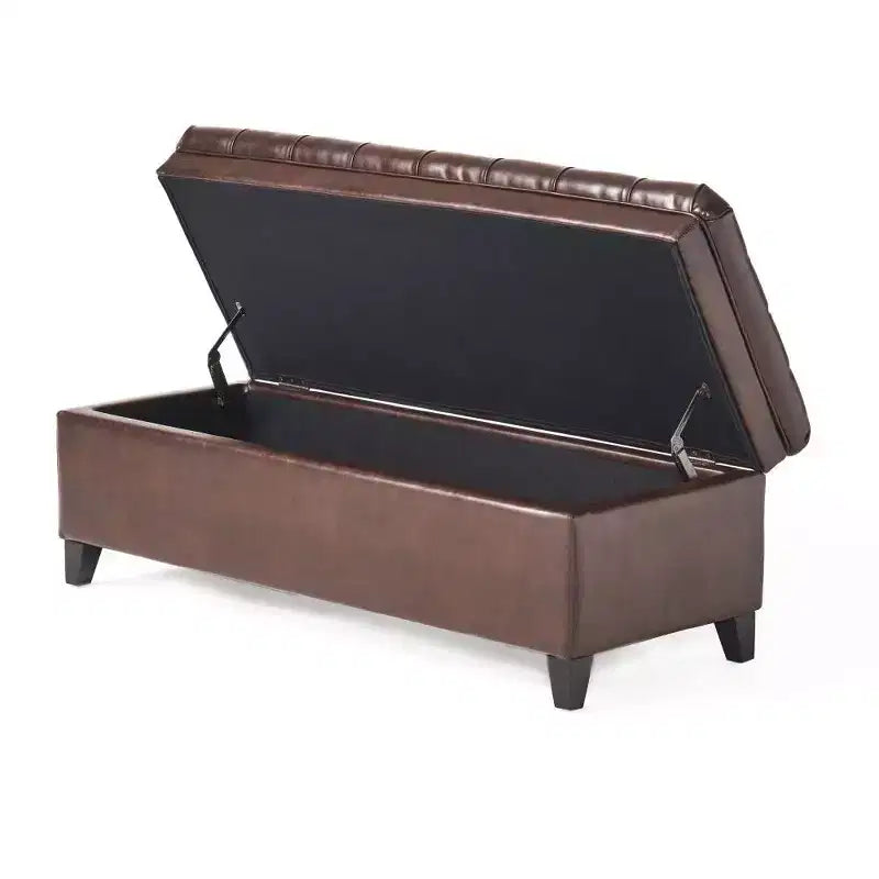TUYOHW 50 Banc de rangement, Banc ottoman capitonné en bout de lit avec couvercle relevable, Ottoman pour salon, entrée