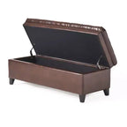 TUYOHW 50 Banc de rangement, Banc ottoman capitonné en bout de lit avec couvercle relevable, Ottoman pour salon, entrée