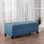TUYOHW 50 Banc de rangement, Banc ottoman capitonné en bout de lit avec couvercle relevable, Ottoman pour salon, entrée